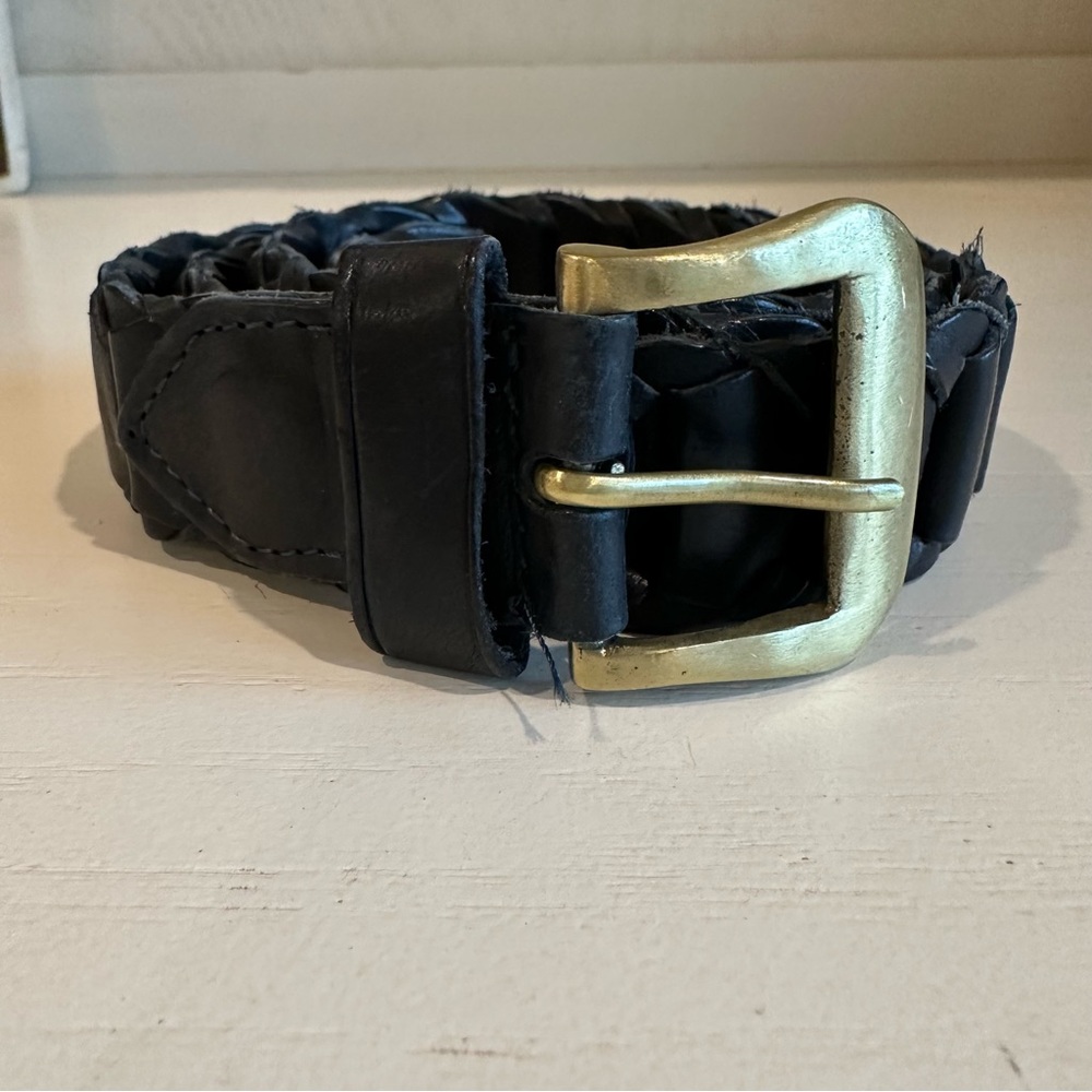 LEATHER ADJUSTABLE BAND BLACK BELT MED/LARGE